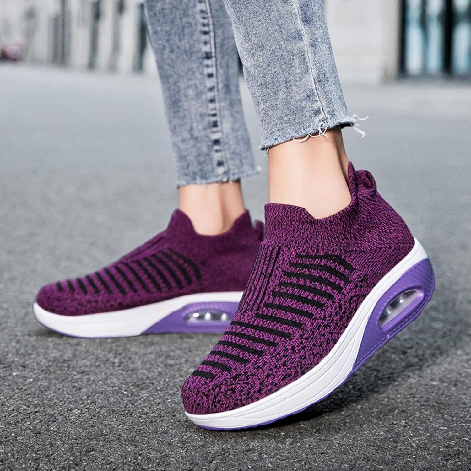 Lightweight Walking Tennis Shoes for Women Sports Mesh Shoes Arch Support Shoes Air Cushion Sole Sneakers