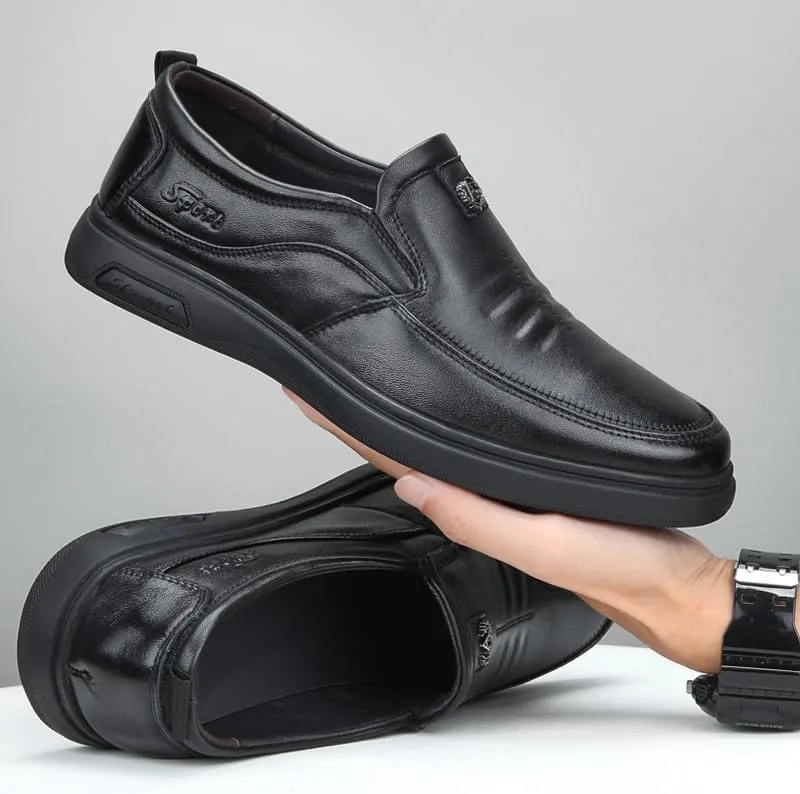 Man Brogue Business Shoes Lightweight All-Day Comfort Non-Slip Soft Sole Penny