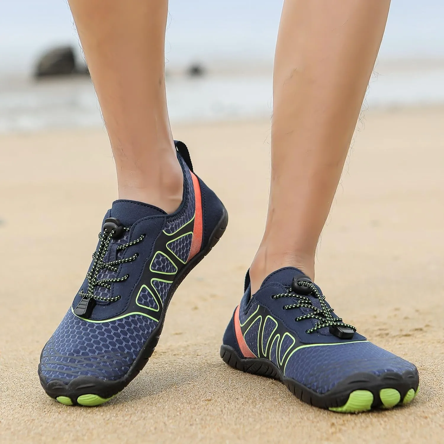 Men Barefoot Water Shoes, Beach Aqua Socks Quick Dry for Outdoor Sport Hiking, Non Slip Healthy Breathable Trail Running Footwear, Wide Toe Zero Drop Slip On Swim Pool, Beach, Surf