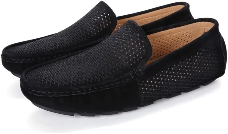 Men Casual Shoes Luxury Mens Loafers Handmade Suede Genuine Leather Men's Shoes Moccasins Slip On Flats Male Luxe Driving Shoes