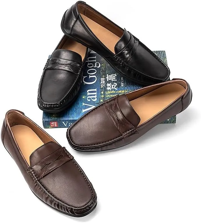 Men Casual Shoes Sneakers Loafers Comfort Walking Shoes Fashion Driving Shoes Luxury Leather Shoes for Male Business Work Office Dress Outdoor