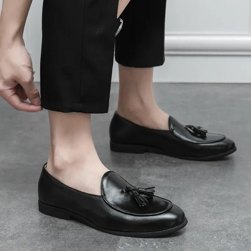 Men Leather Casual Slip on New Loafers Breathable Driving Boat Shoes Moccasin