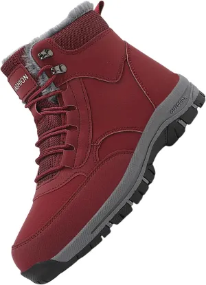 Men Work Boots Wide Width Hiking Sneakers Warm Fur Lined Safety Toe Shoes for Women Insulated Waterproof Outdoor Shoes Lightweight Anti Slip Hike Grounded Footwear