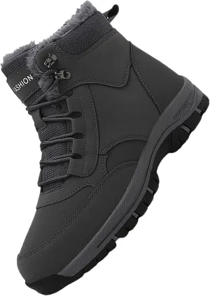 Men Work Boots Wide Width Hiking Sneakers Warm Fur Lined Safety Toe Shoes for Women Insulated Waterproof Outdoor Shoes Lightweight Anti Slip Hike Grounded Footwear