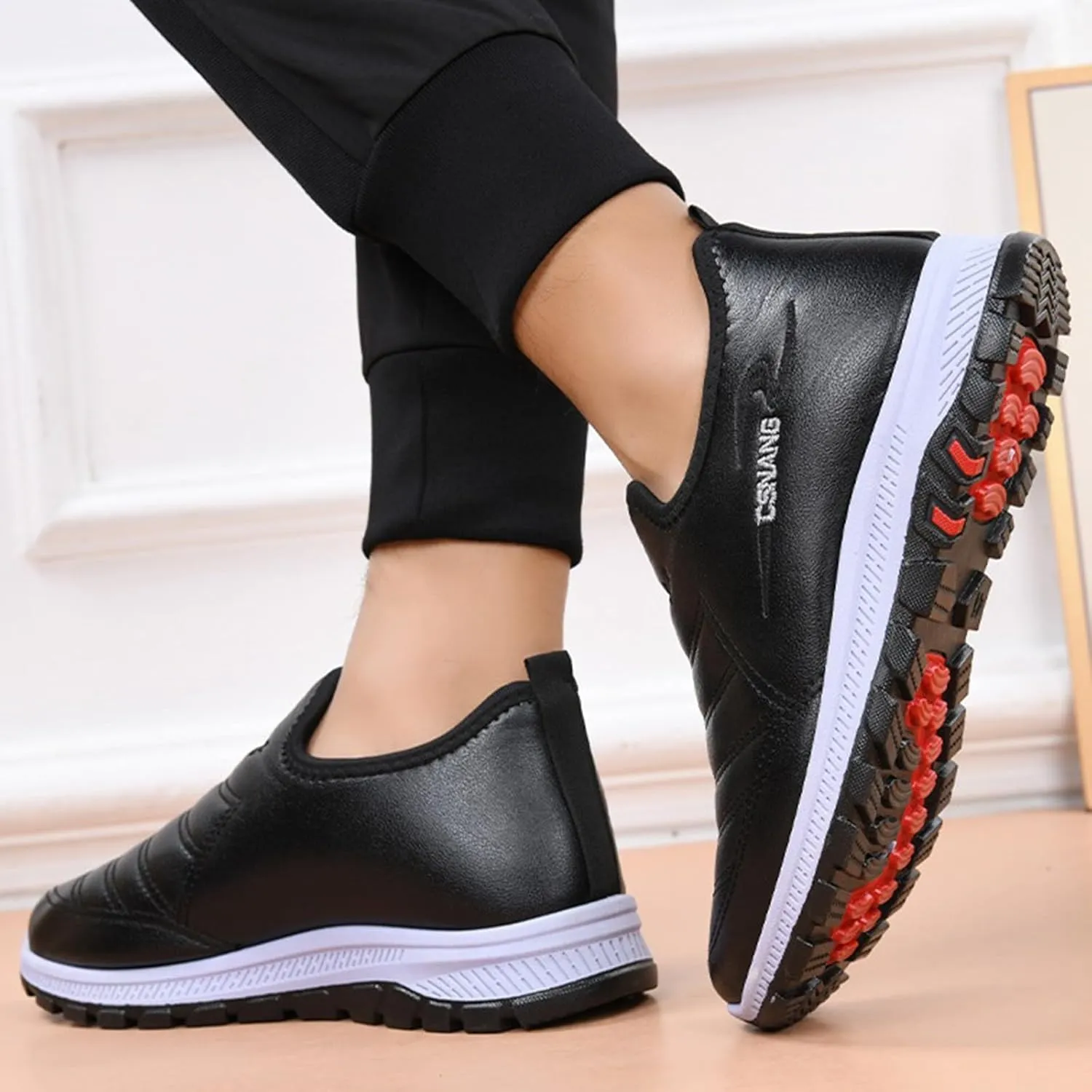 Men Work Boots with Zipper Hiking Sneakers Shoes with Fur Lined Womens Safety Shoes Wide Width Lightweight Outdoor Botas Mid Ankle Work Casual Hike Grounded Footwear