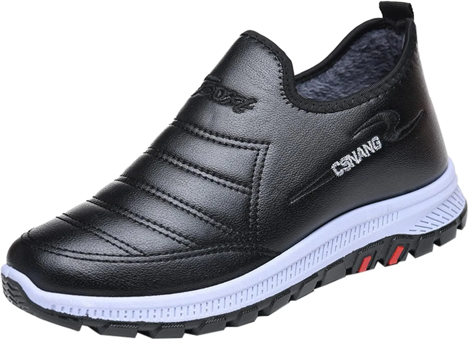 Men Work Boots with Zipper Hiking Sneakers Shoes with Fur Lined Womens Safety Shoes Wide Width Lightweight Outdoor Botas Mid Ankle Work Casual Hike Grounded Footwear