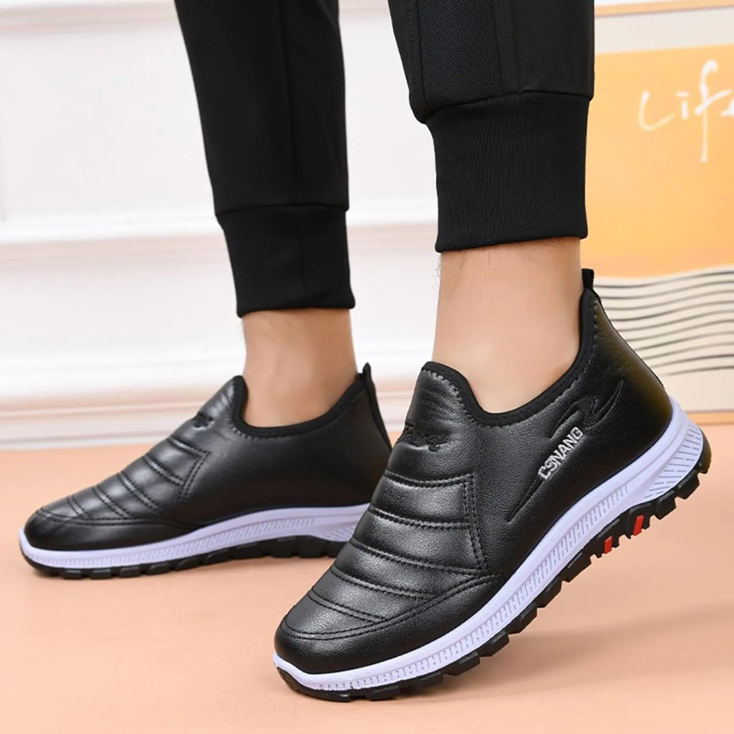 Men Work Boots with Zipper Hiking Sneakers Shoes with Fur Lined Womens Safety Shoes Wide Width Lightweight Outdoor Botas Mid Ankle Work Casual Hike Grounded Footwear