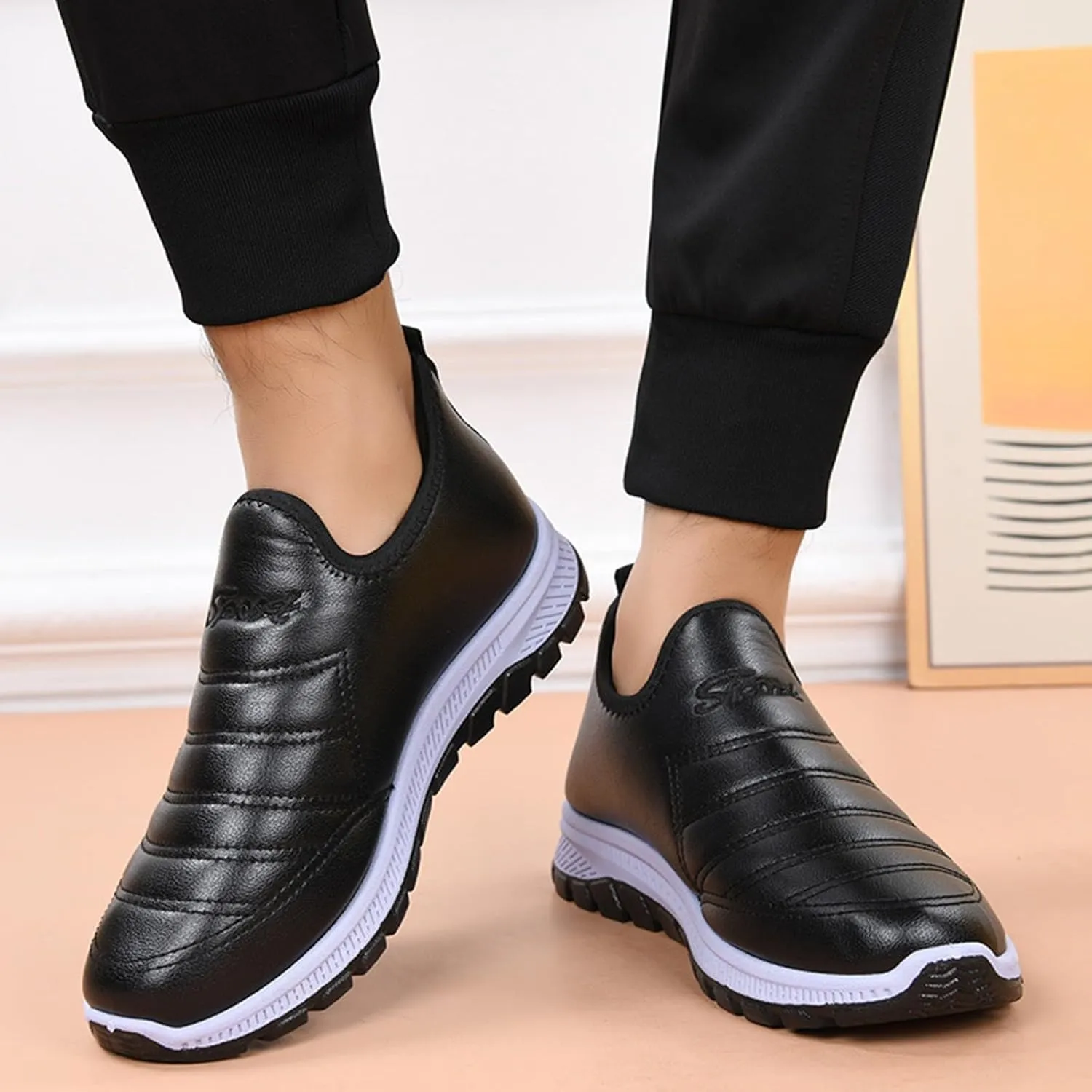 Men Work Boots with Zipper Hiking Sneakers Shoes with Fur Lined Womens Safety Shoes Wide Width Lightweight Outdoor Botas Mid Ankle Work Casual Hike Grounded Footwear