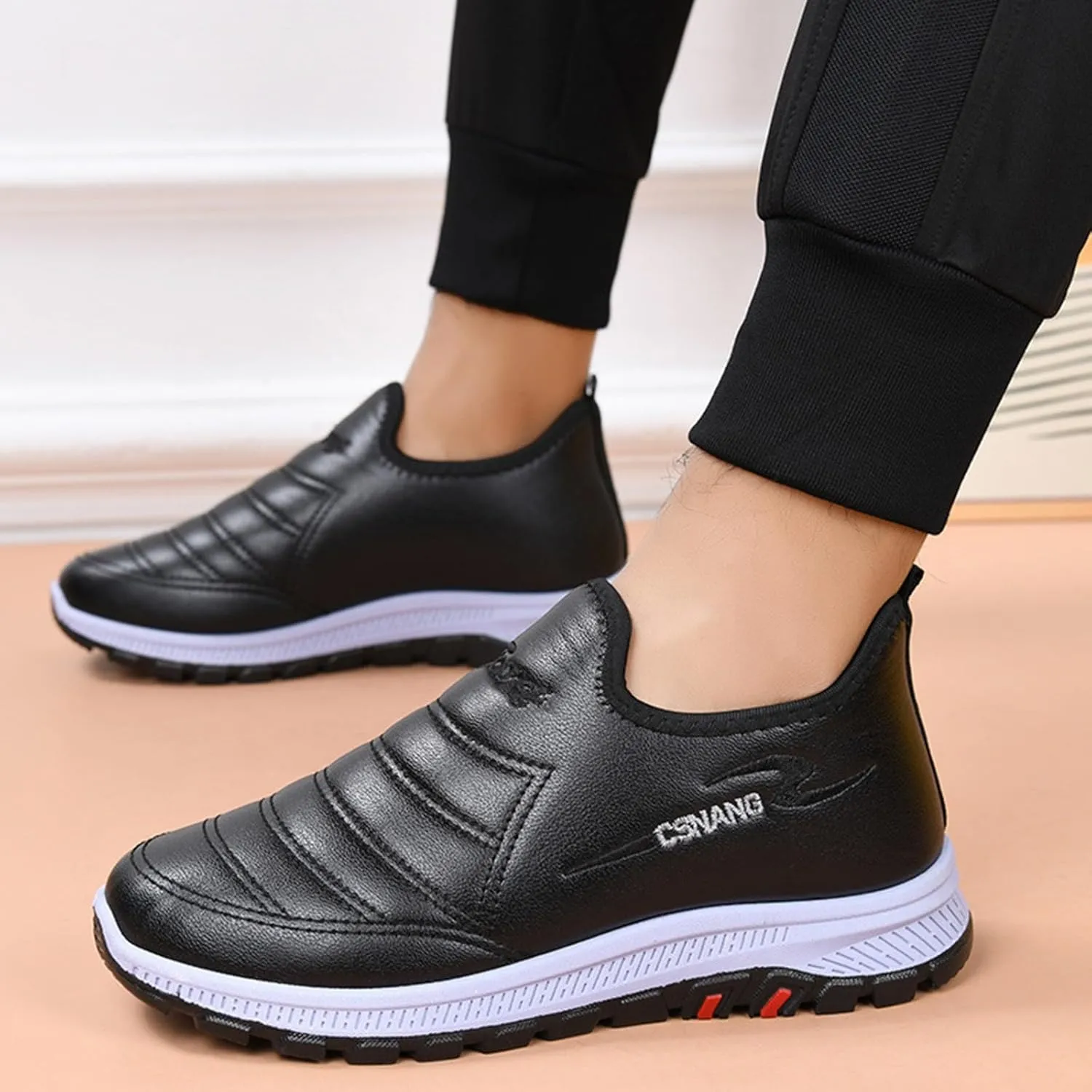Men Work Boots with Zipper Hiking Sneakers Shoes with Fur Lined Womens Safety Shoes Wide Width Lightweight Outdoor Botas Mid Ankle Work Casual Hike Grounded Footwear