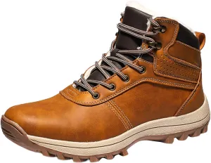 Men Work Boots with Zipper Hiking Sneakers Warm Fur Lined Workout Shoes for Women Comfortable Waterproof Outdoor Work Botas Lightweight Hike Grounded Footwear