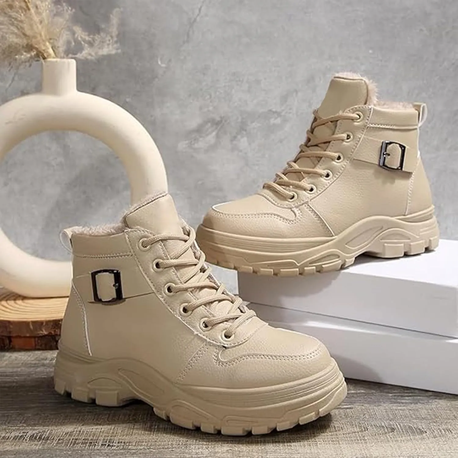 Men Work Boots with Zipper Hiking Sneakers with Warm Fur Lining Workout Shoes for Women Waterproof Waterproof Outdoor Shoes Lightweight Hike Grounded Footwear