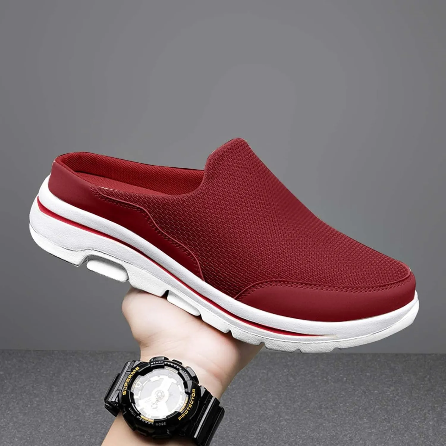 Men's Breathable Barefoot Shoes Soft Flat Soled Slip On Mesh Heelless Walking Shoes Business Casual Shoes