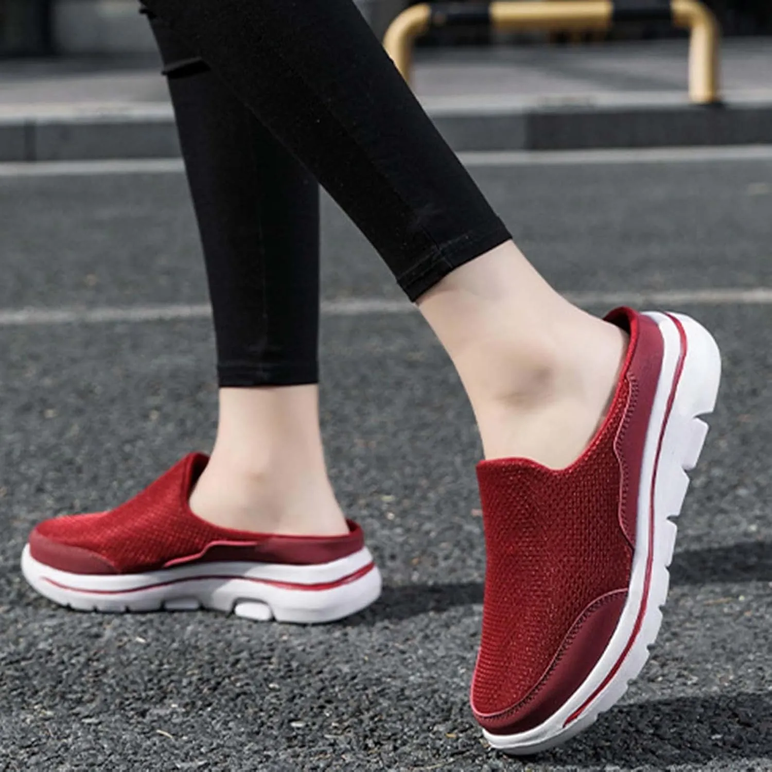 Men's Breathable Barefoot Shoes Soft Flat Soled Slip On Mesh Heelless Walking Shoes Business Casual Shoes