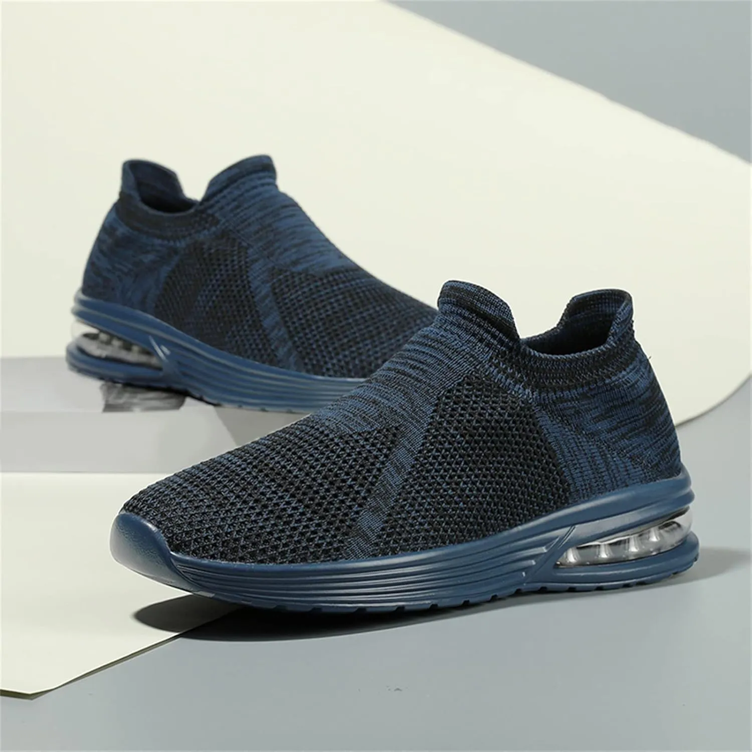 Men's Breathable Mesh Running Shoes Casual Sneaker Mesh Breathable Walking Shoe Convenient Elderly Slip on Shoes