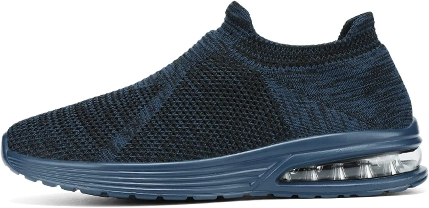 Men's Breathable Mesh Running Shoes Casual Sneaker Mesh Breathable Walking Shoe Convenient Elderly Slip on Shoes