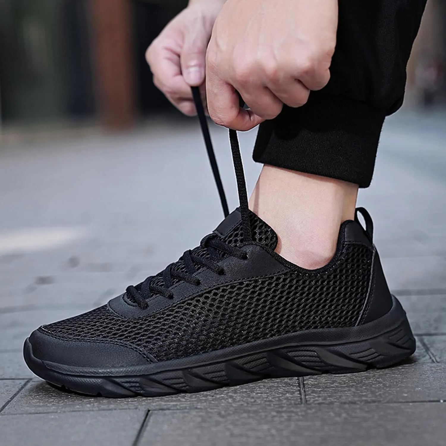 Men's Business Casual Shoes Lightweight Breathable Walking Shoe Gym Tennis Casual Soft Flat Soled Walking Shoes