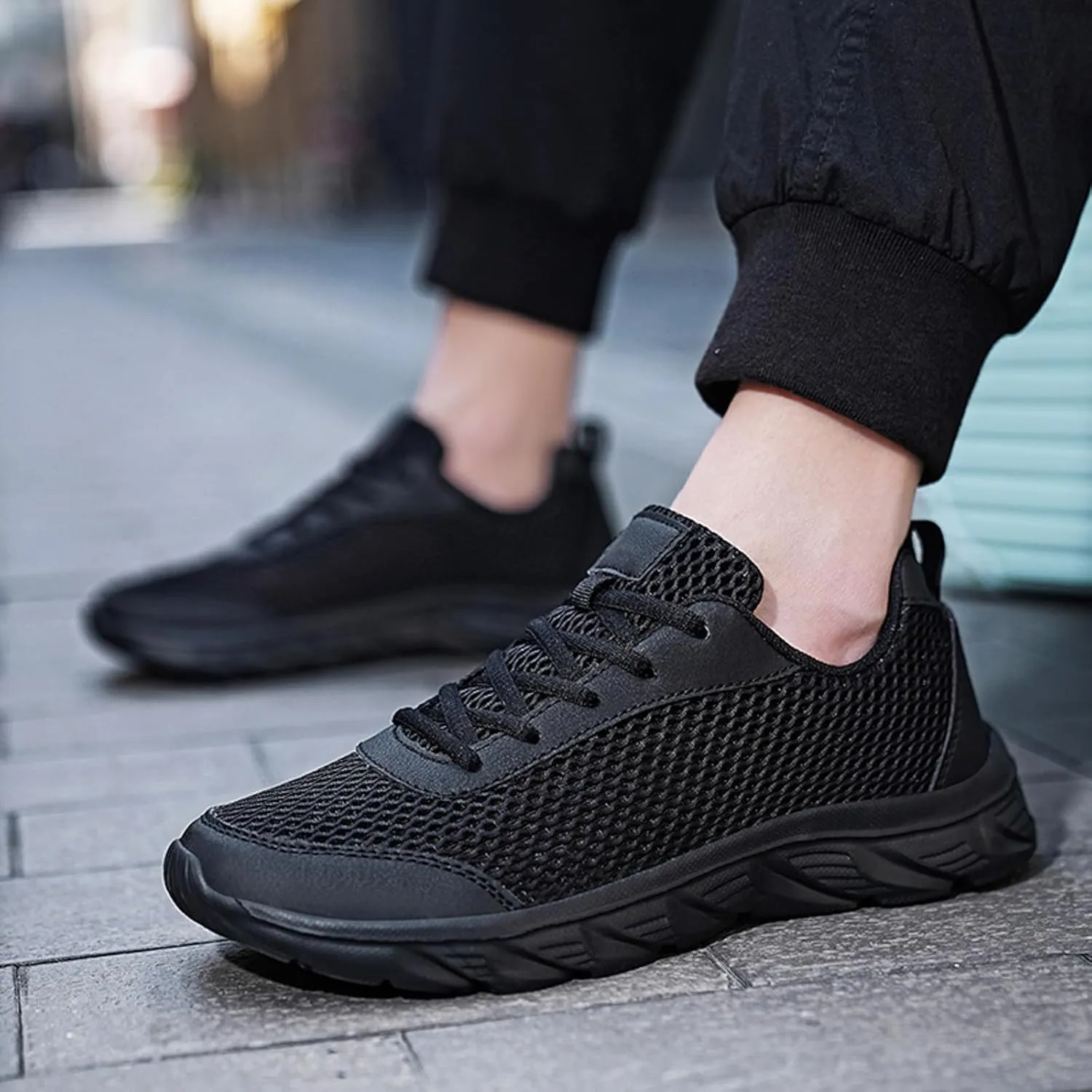 Men's Business Casual Shoes Lightweight Breathable Walking Shoe Gym Tennis Casual Soft Flat Soled Walking Shoes