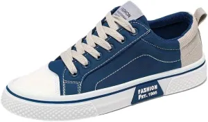 Men's Casual Canvas Sneakers - Classic Street Style Skate Shoes, Low Top, Round Toe, Spring/Autumn