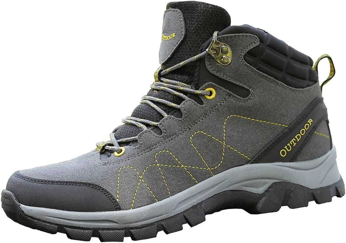 Men's Casual Hiking Boots Outdoor Waterproof Non-Slip Work Boots High Top Trekking Hiking Shoes