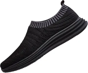 Men's Casual Shoes 2025 Spring and Summer New Fly Woven Mesh Breathable Fashion Daily Walking Simple Lazy Slip on Sneaker Shoes Men All Day Comfort Black Sneakers