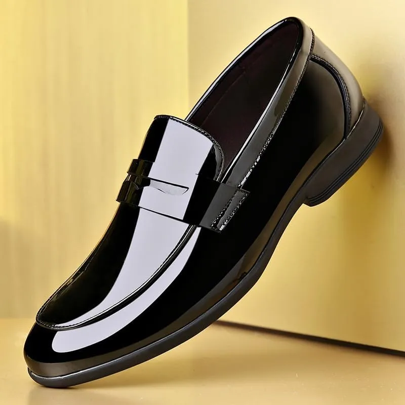 Men's Casual Shoes Fashion Patent Leather Loafers Classic Business Party Shoes Mens Casual Leather Shoes Boots Slip On Walking Driving Loafer Oxford Shoes