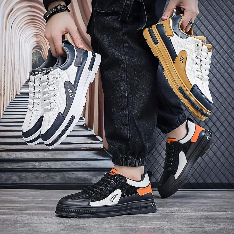 Men's Chic Street Style Colour Block Skateboard Shoes, Comfy Non Slip Casual Sneakers for Men's Outdoor Activities, Men's skater shoes