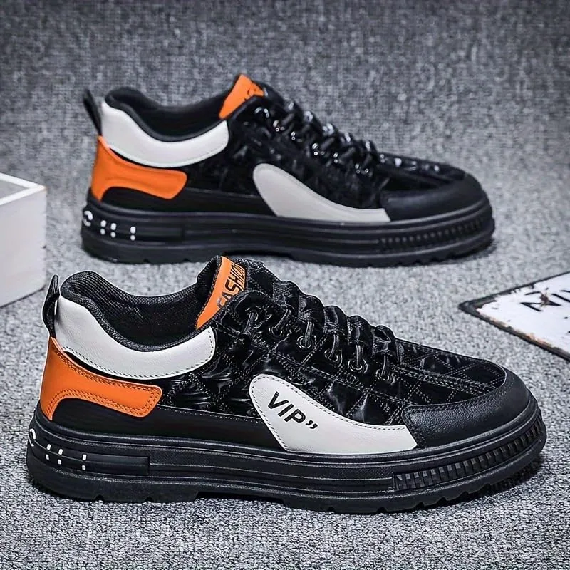 Men's Chic Street Style Colour Block Skateboard Shoes, Comfy Non Slip Casual Sneakers for Men's Outdoor Activities, Men's skater shoes