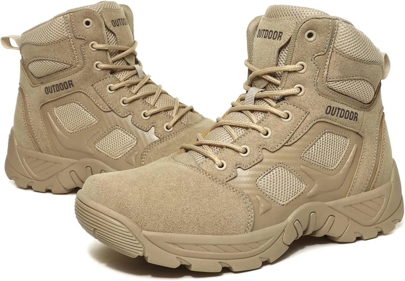Men's Combat Boots Hiking Boots Outdoor Sports Lightweight High-Top Breathable Land Tactical Boots