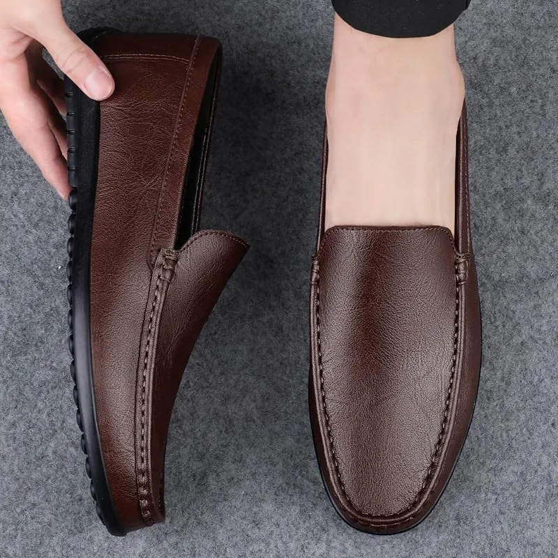 Mens Dress Shoes PU Leather Fashion Men Business Dress Loafers Pointy Black Shoes Oxford Breathable Formal Wedding Shoes