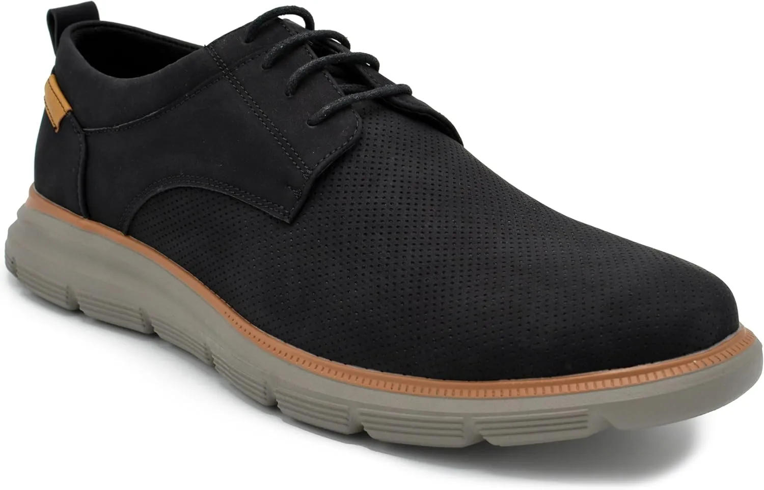 Men's EGLON Oxford, Lightweight Lace-Up Sneakers, Casual Perforated Leather Shoes, Comfortable Everyday Wear (Sizes 8-12)