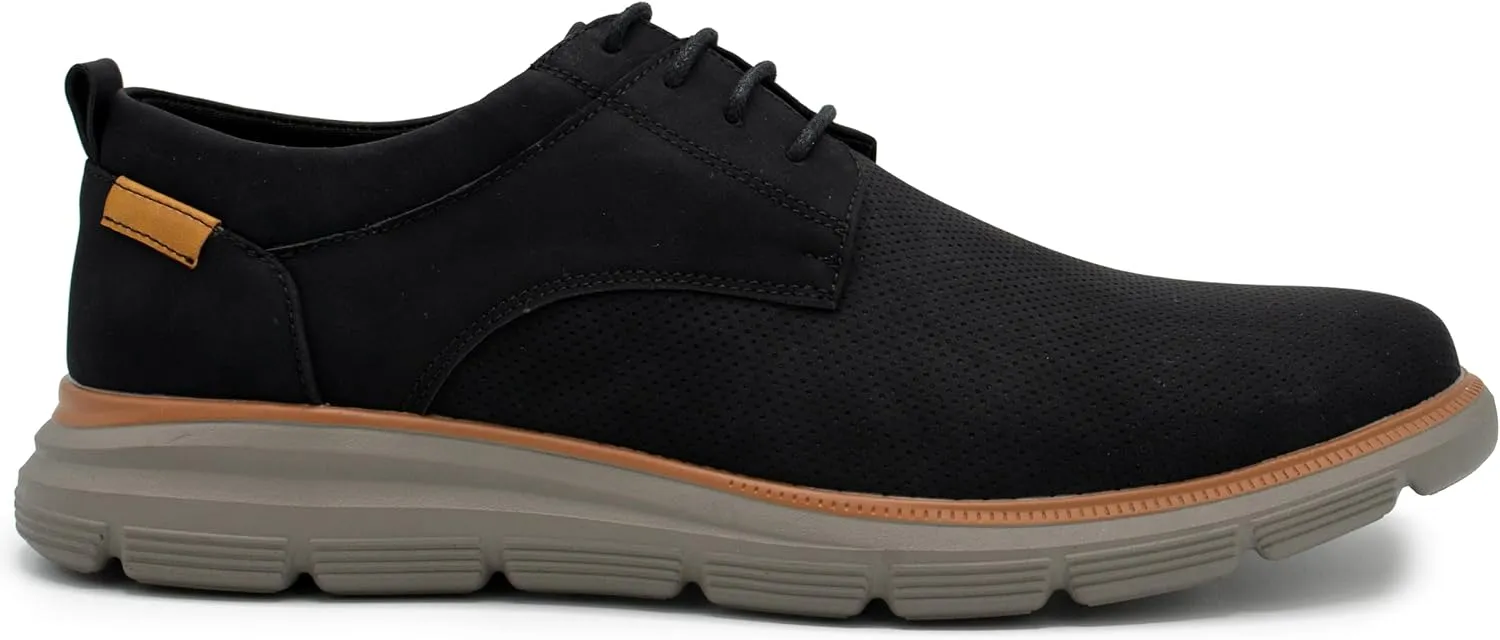 Men's EGLON Oxford, Lightweight Lace-Up Sneakers, Casual Perforated Leather Shoes, Comfortable Everyday Wear (Sizes 8-12)
