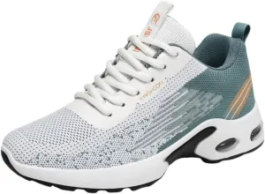 Men's Fashion Color Block Breathable Lace-Up Road Running Shoes, Comfortable Non-Slip Wear-Resistant Sports Sneakers, All-Season Casual