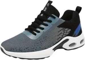 Men's Fashion Color Block Breathable Lace-Up Road Running Shoes, Comfortable Non-Slip Wear-Resistant Sports Sneakers, All-Season Casual