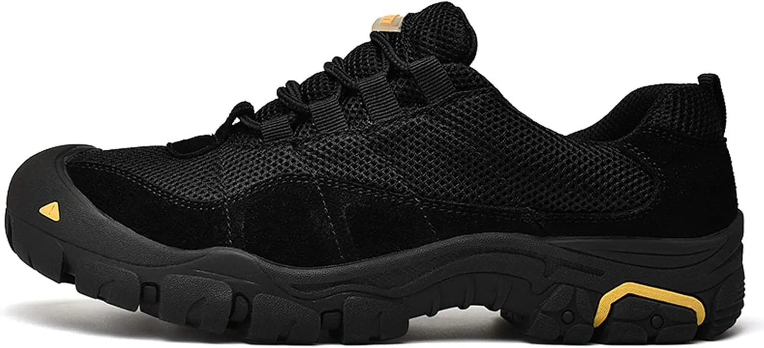 Men's Fashion Sneakers Wide Toe Box Hiking Shoes Lace Up Walking Trekking Outdoor Trails Shoe Lightweight Breathable Sneaker