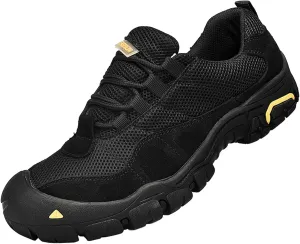 Men's Fashion Sneakers Wide Toe Box Hiking Shoes Lace Up Walking Trekking Outdoor Trails Shoe Lightweight Breathable Sneaker