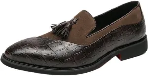 Mens Genuine Leather Dress Loafer Shoe Spring Summer Men's Casual Loafers Slip On Leather Shoes Breathable Driving Shoes Moccasins Classic Loafer Flats Boat Shoes