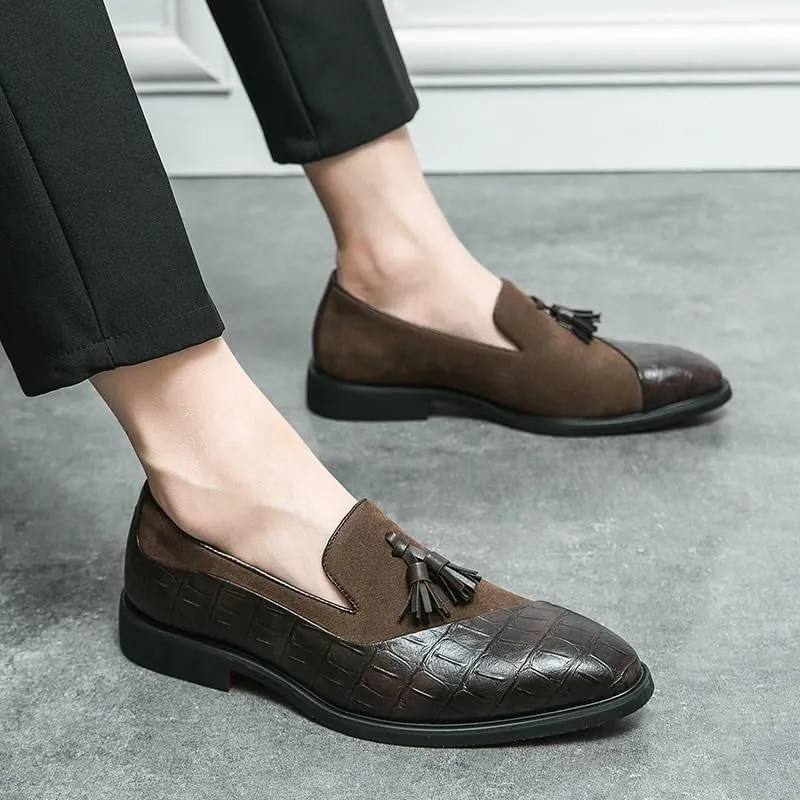 Mens Genuine Leather Dress Loafer Shoe Spring Summer Men's Casual Loafers Slip On Leather Shoes Breathable Driving Shoes Moccasins Classic Loafer Flats Boat Shoes