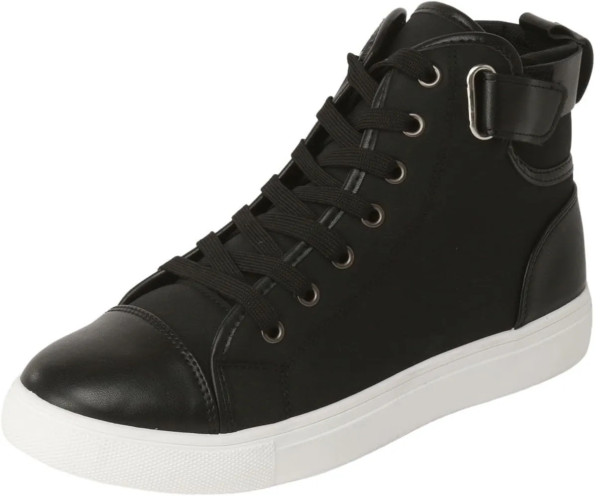 Men's High Top Board Shoes Leather Non Slip Walking Shoes Casual Lace Up Arch Support Shoes Mens Sneaker Boots Size 12