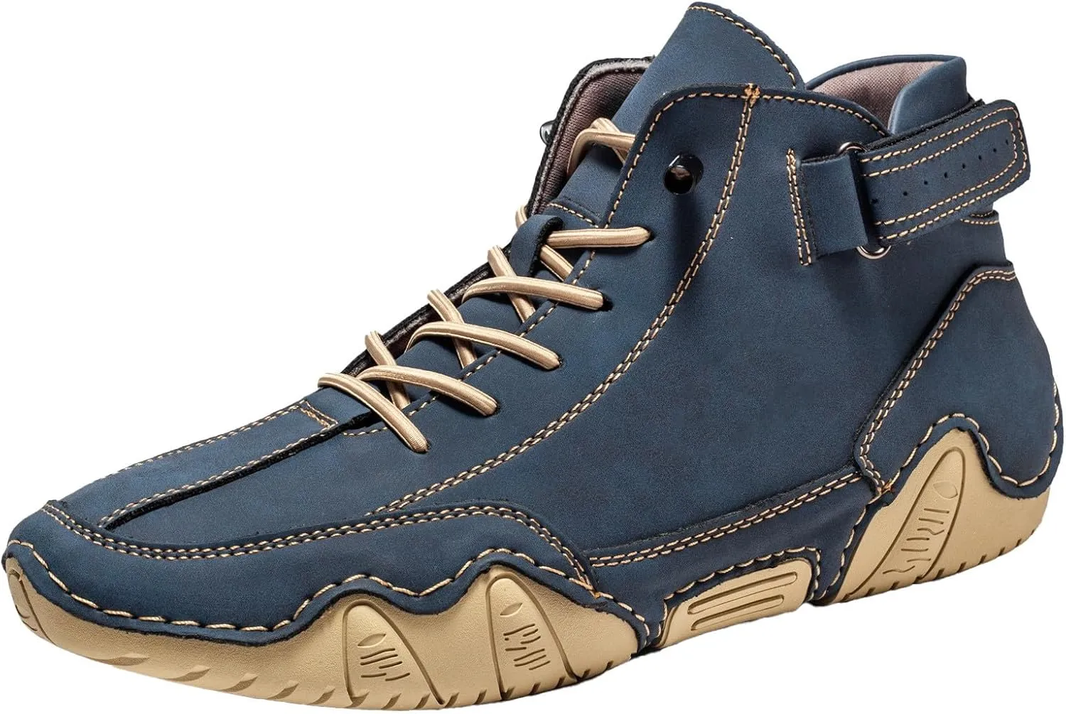 Mens High Top Sneakers Solid Color Lace-up Casual Breathable Soft Walking Running Shoes Comfortable Tennis Shoes Non Slip Summer Spring Mens Ankle Boot