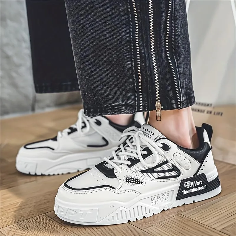 Mens Lace-up Skate Shoes Breathable Men's Casual Street Style Sneakers for Summer