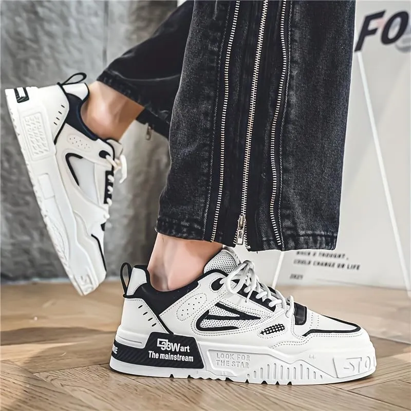 Mens Lace-up Skate Shoes Breathable Men's Casual Street Style Sneakers for Summer