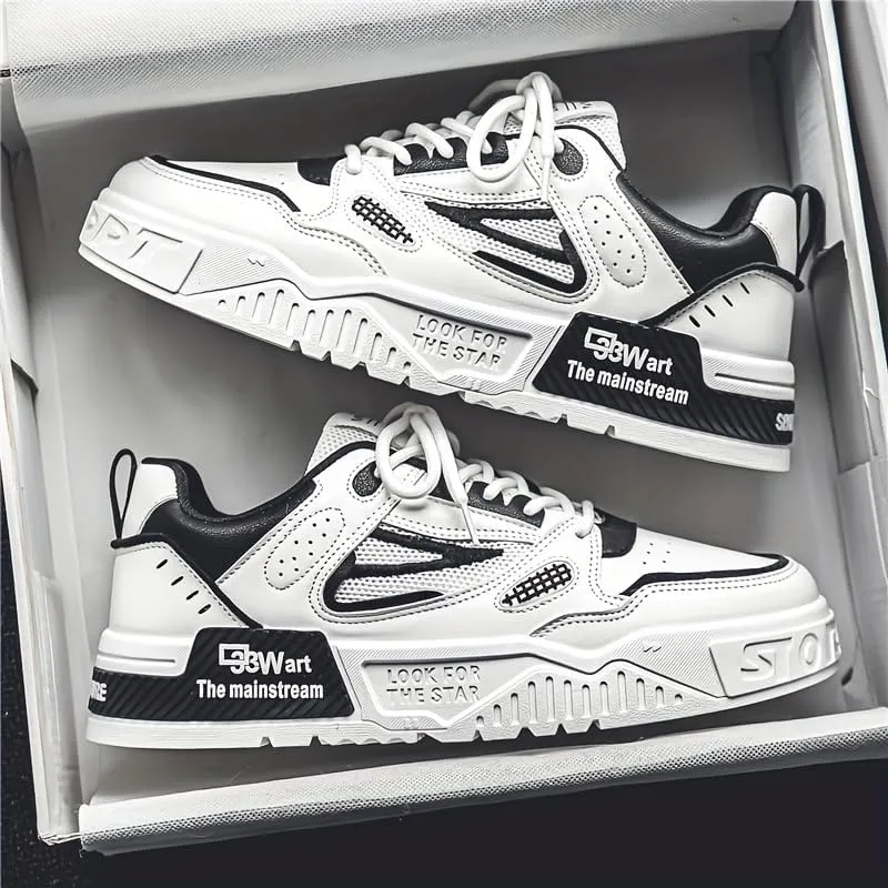 Mens Lace-up Skate Shoes Breathable Men's Casual Street Style Sneakers for Summer