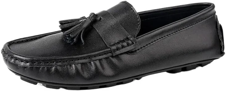 Men's Leather Loafers - Comfortable Slip-On Round Toe Driving Shoes, Lightweight and Slip-Resistant Casual Loafers for Work and Outdoor Wear