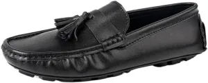 Men's Leather Loafers - Comfortable Slip-On Round Toe Driving Shoes, Lightweight and Slip-Resistant Casual Loafers for Work and Outdoor Wear