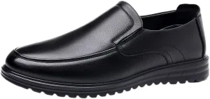 Men's Leather Loafers Slip-Ons Moccasins for Men Summer Dress Shoes Lightweight and Breathable Flat Loafer Casual Driving Walking Shoes Oxford Shoes