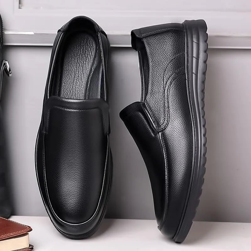 Men's Leather Loafers Slip-Ons Moccasins for Men Summer Dress Shoes Lightweight and Breathable Flat Loafer Casual Driving Walking Shoes Oxford Shoes