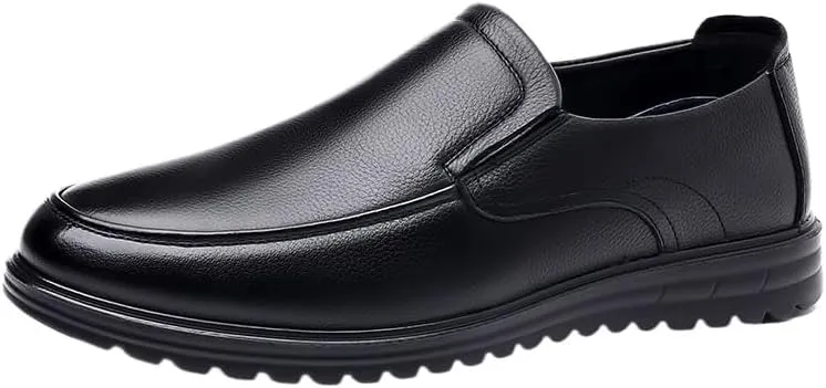 Men's Leather Loafers Slip-Ons Moccasins for Men Summer Dress Shoes Lightweight and Breathable Flat Loafer Casual Driving Walking Shoes Oxford Shoes