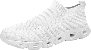 Men's Lightweight Cushion Sneakers Casual Sneaker Mesh Breathable Walking Shoe Convenient Elderly Slip On Shoes