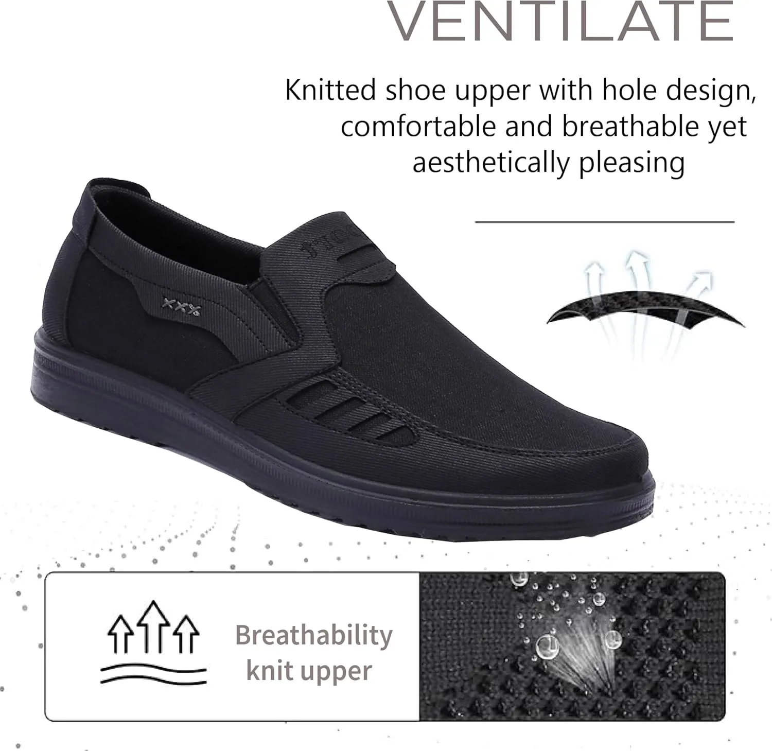Mens Loafers Casual Lightweight Canvas Walking Breathable Soft Sole Work Non-Slip Driving Shoes