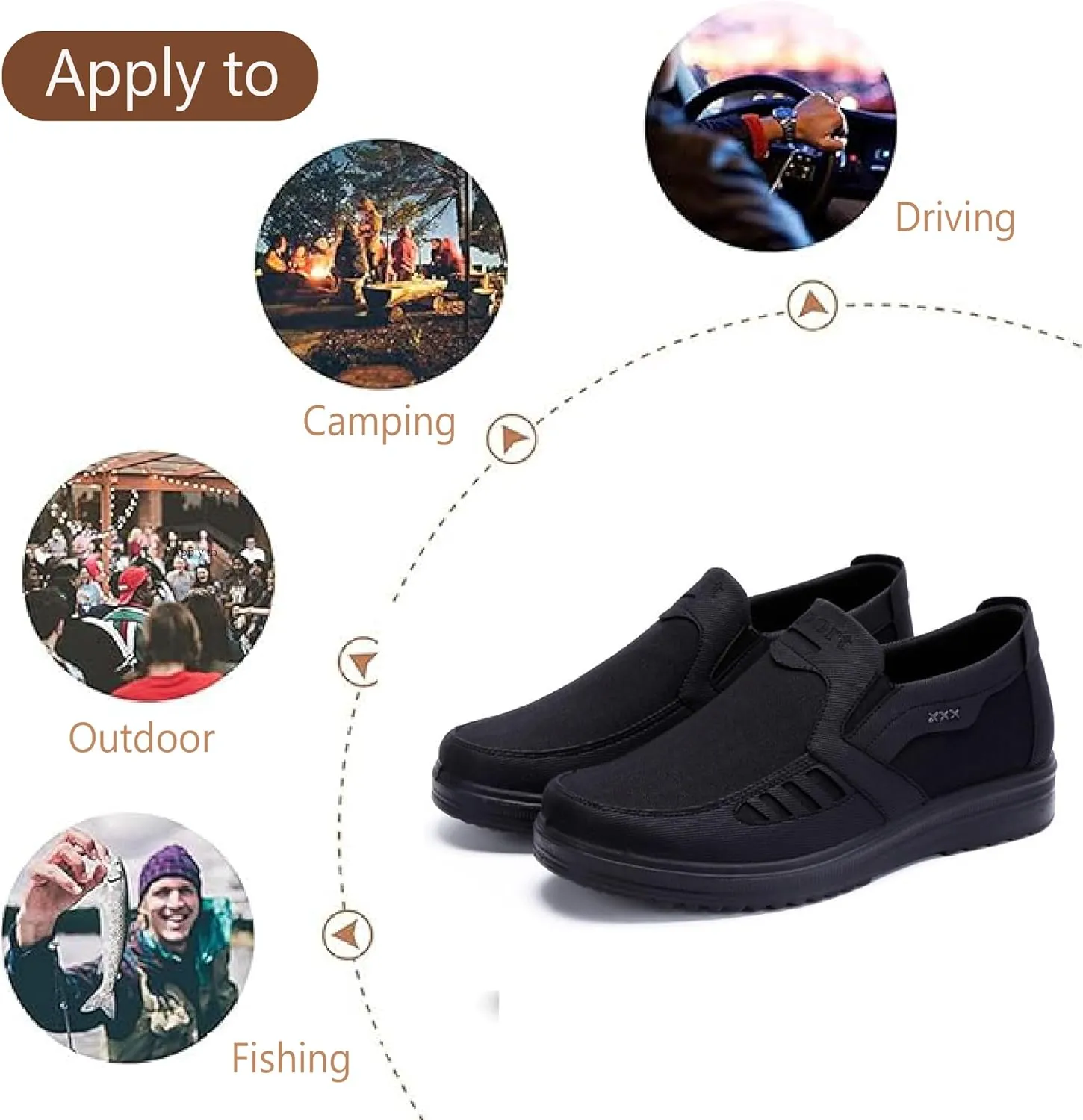 Mens Loafers Casual Lightweight Canvas Walking Breathable Soft Sole Work Non-Slip Driving Shoes